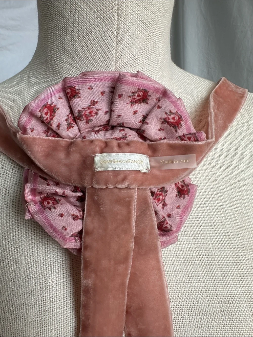LoveShackFancy Hoffman Rivia Rose Velvet Cotton Belt O/S